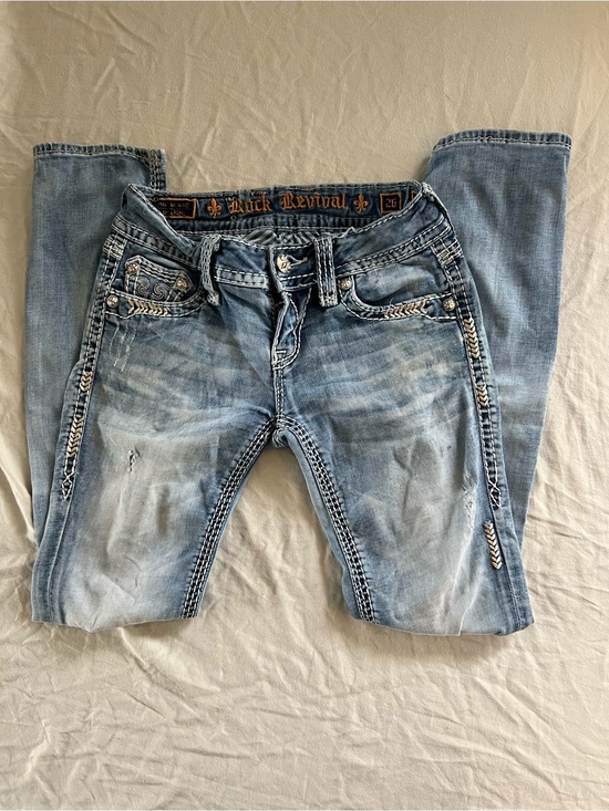 Rock Revival Denim - Rock Revival Celine Straight Jeans Women’s Size 26 Distressed Embellished